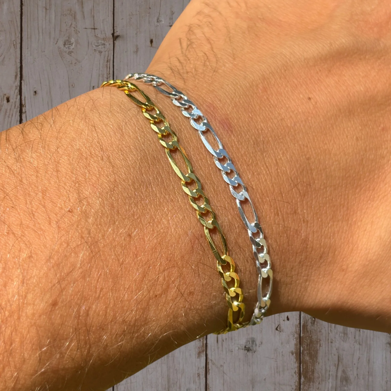 925 Sterling Silver 4mm Figaro Bracelet - Image 3