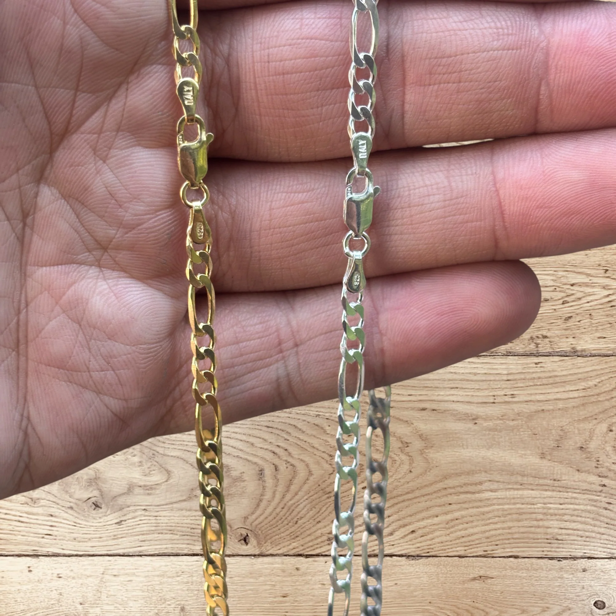925 Sterling Silver 4mm Figaro Chain Necklace - Image 6