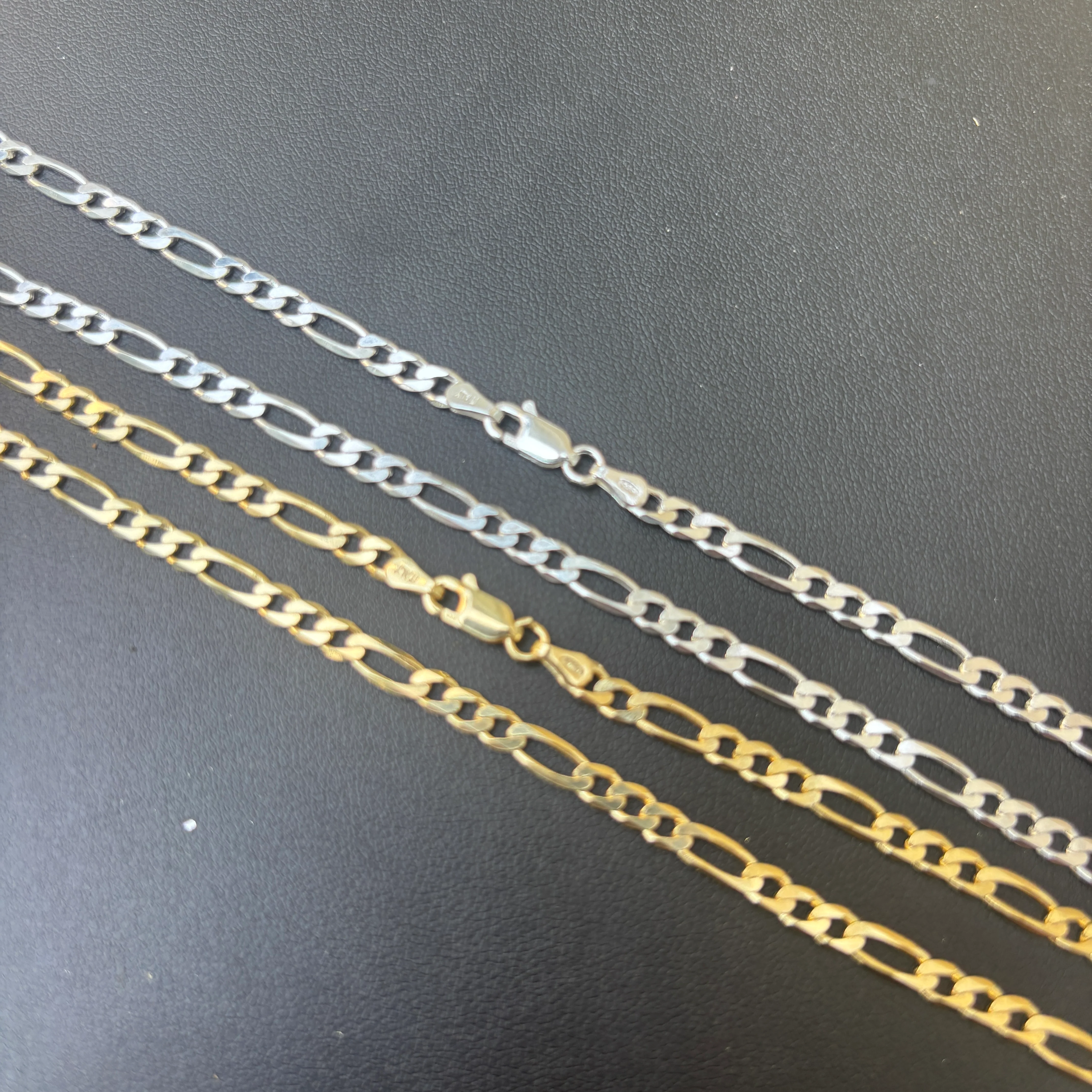 925 Sterling Silver 4mm Figaro Chain Necklace - Image 8