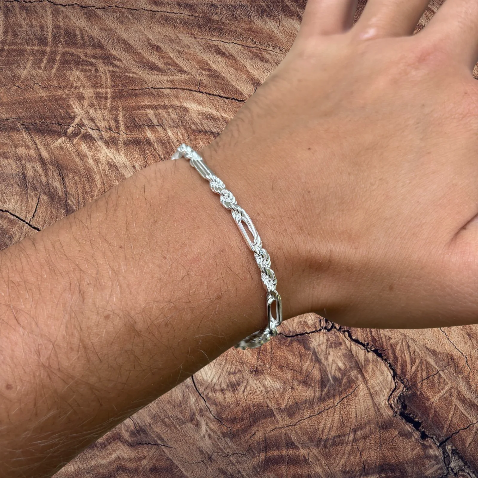 925 Sterling Silver 4mm Figarope Milano Bracelet - Image 10