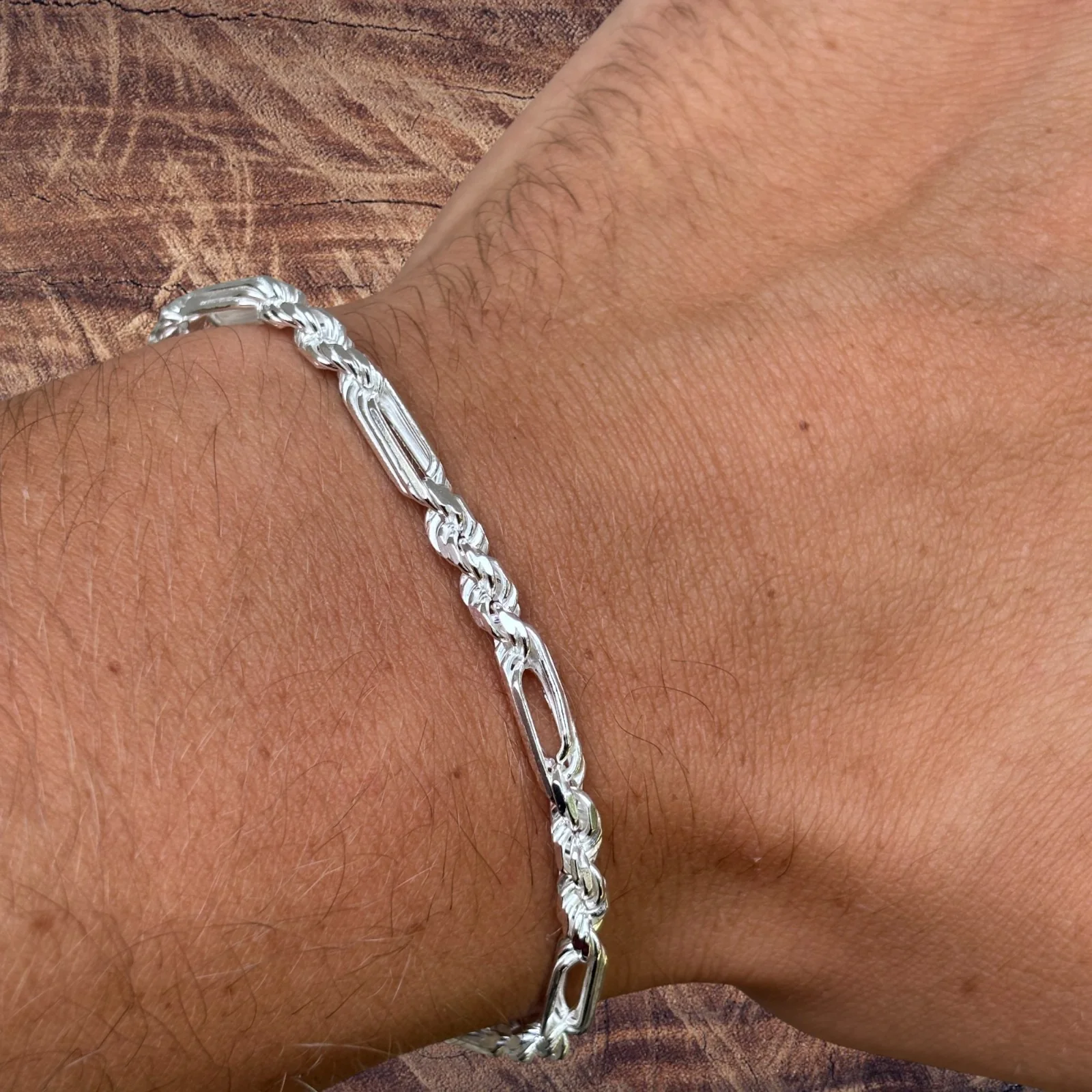 925 Sterling Silver 4mm Figarope Milano Bracelet - Image 11