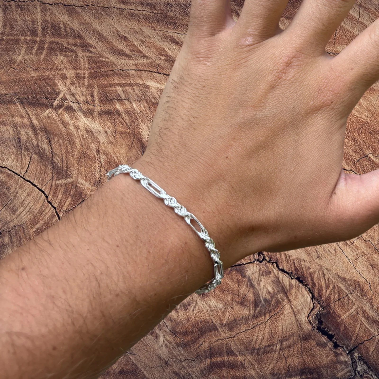 925 Sterling Silver 4mm Figarope Milano Bracelet - Image 12