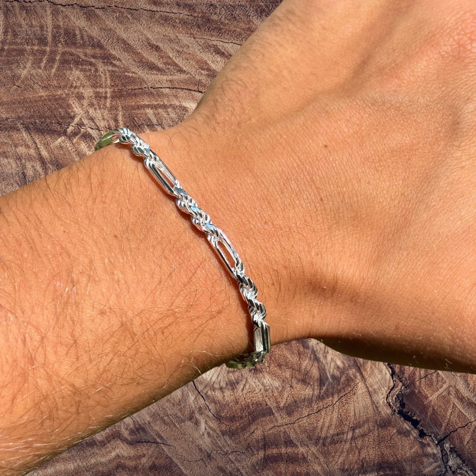 925 Sterling Silver 4mm Figarope Milano Bracelet - Image 7