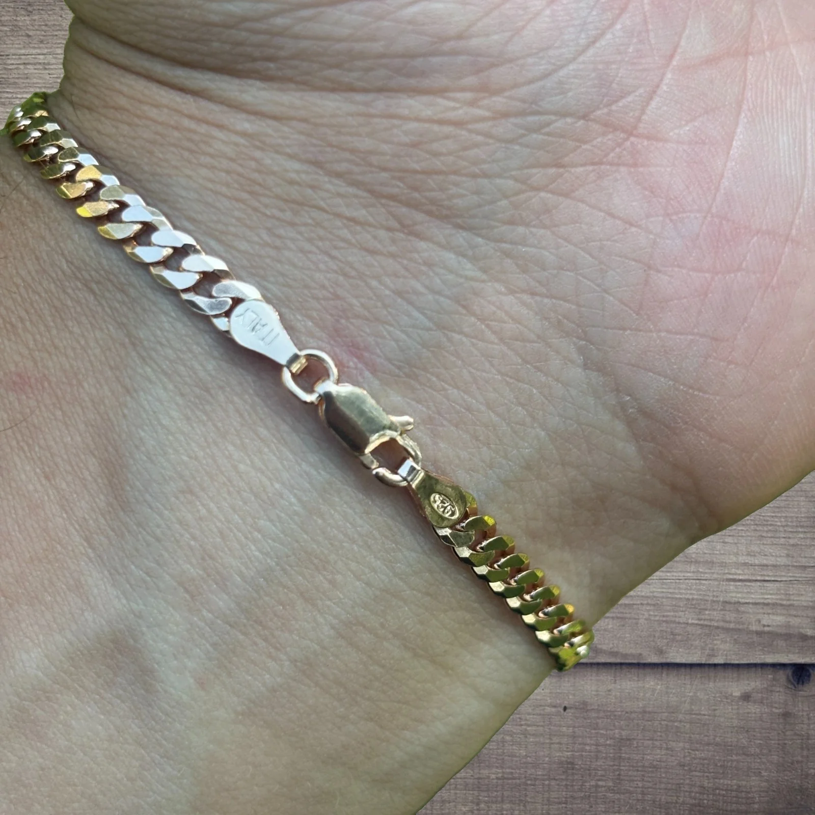 925 Sterling Silver 4mm Flat Curb Bracelet - Image 21