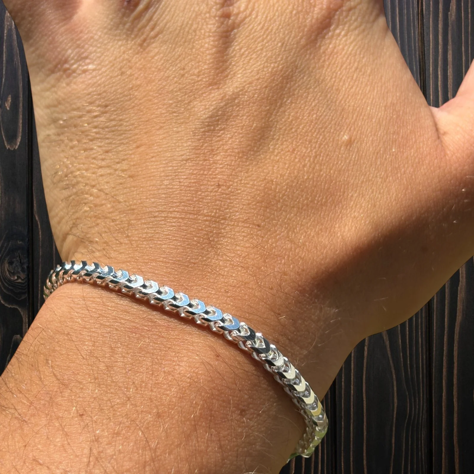 925 Sterling Silver 4mm Franco Bracelet - Image 8