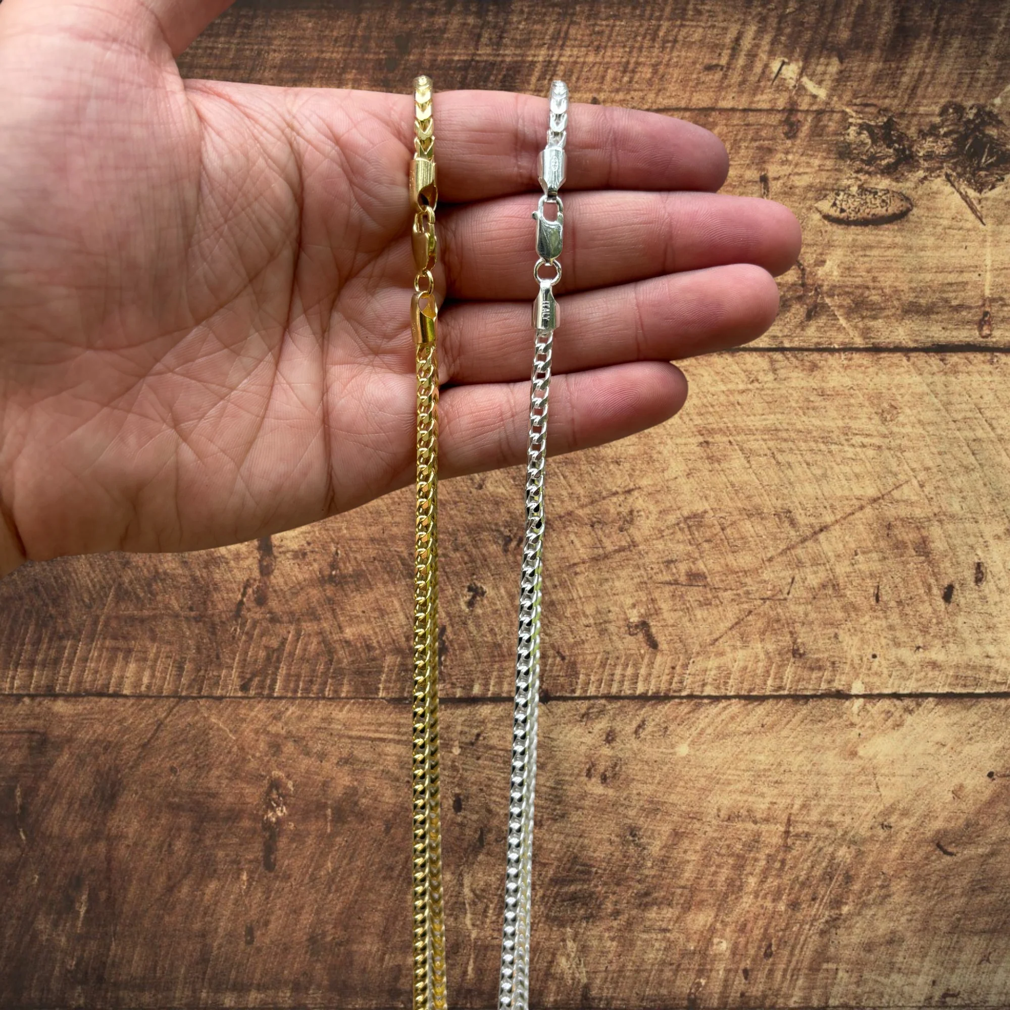 925 Sterling Silver 4mm Franco Chain Necklace - Image 7