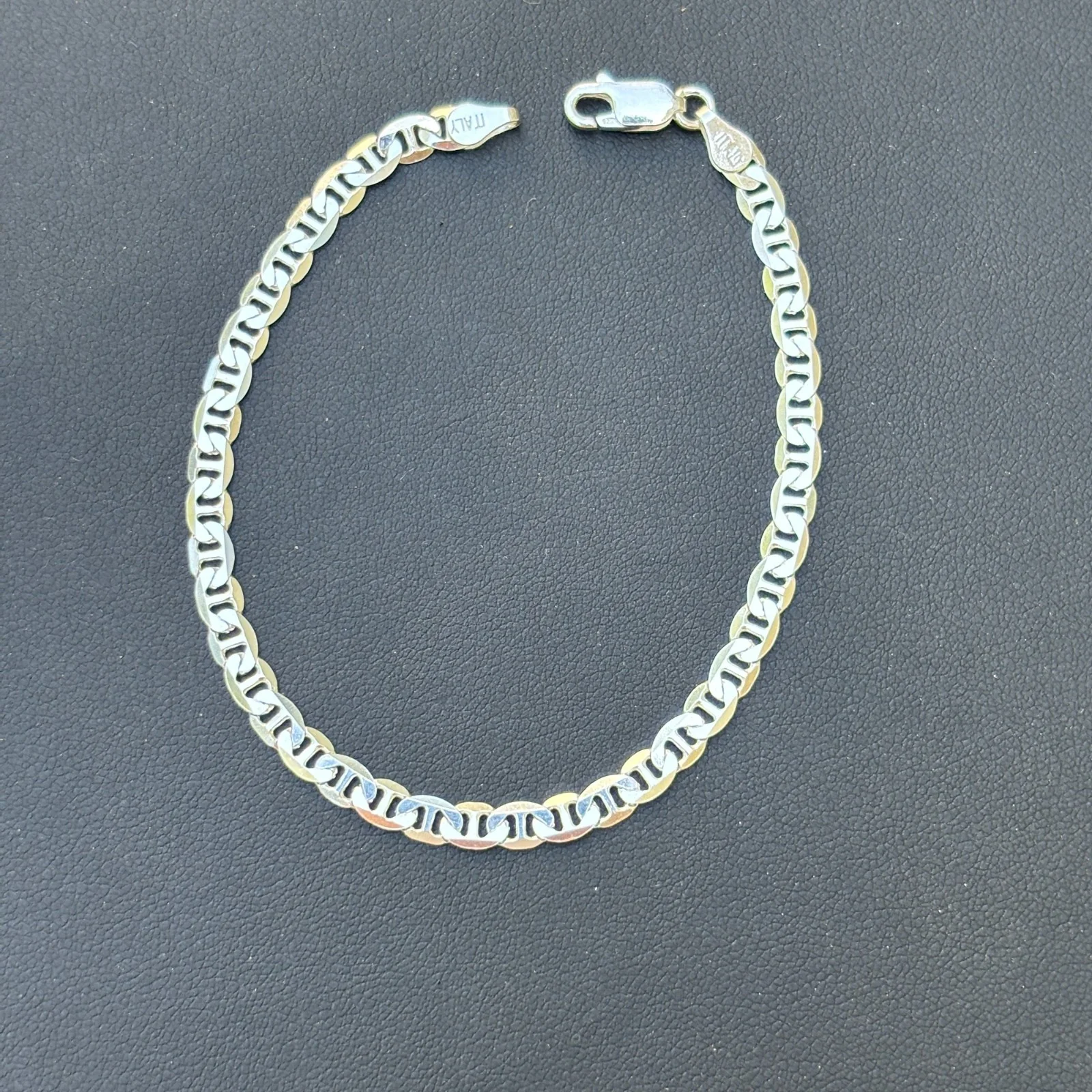 925 Sterling Silver 4mm Mariner Bracelet - Image 14