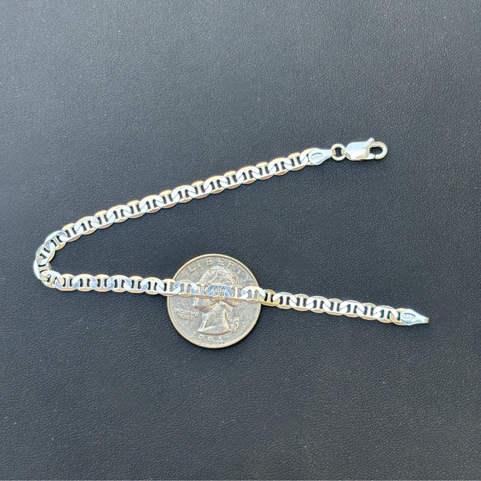 925 Sterling Silver 4mm Mariner Bracelet - Image 15