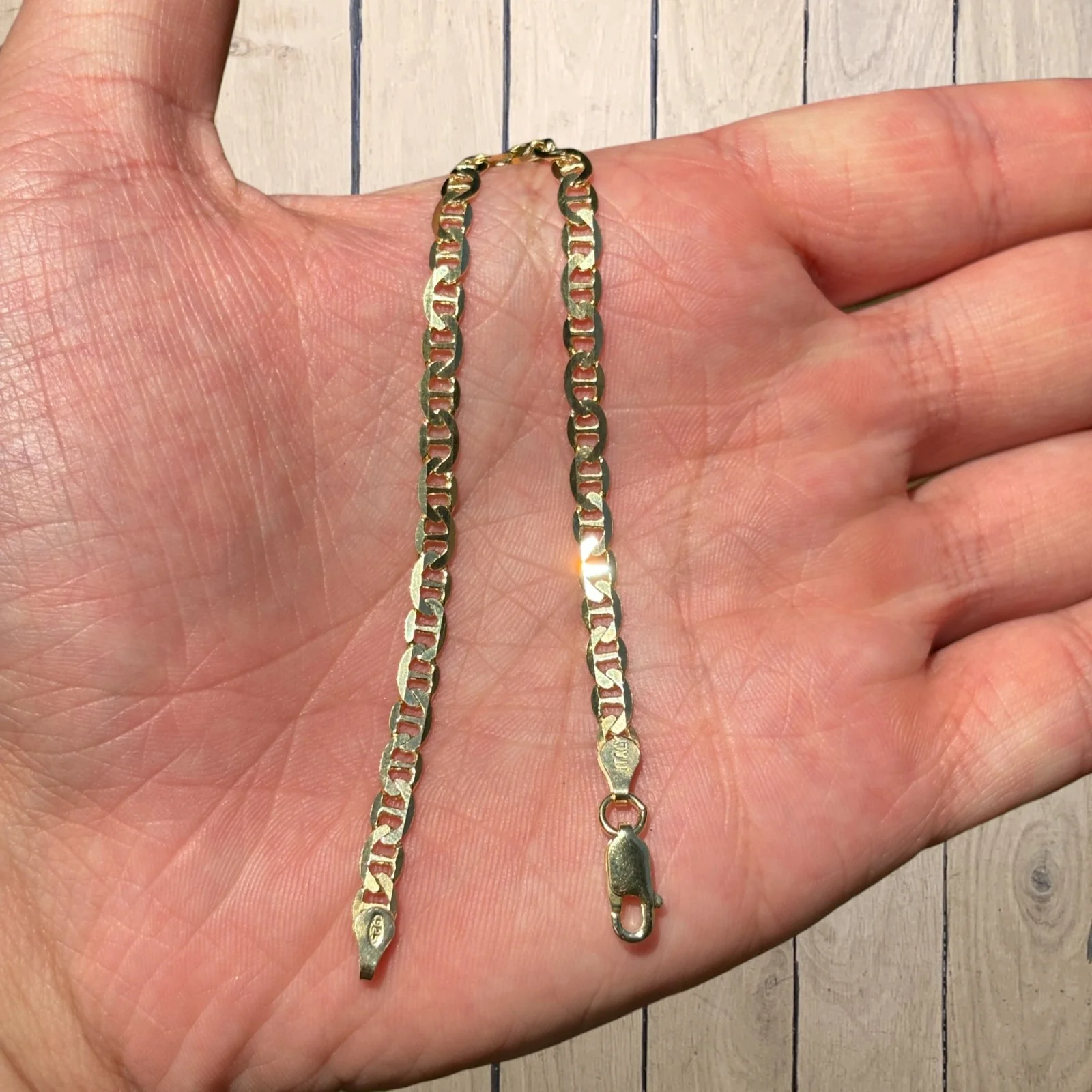 925 Sterling Silver 4mm Mariner Bracelet - Image 5