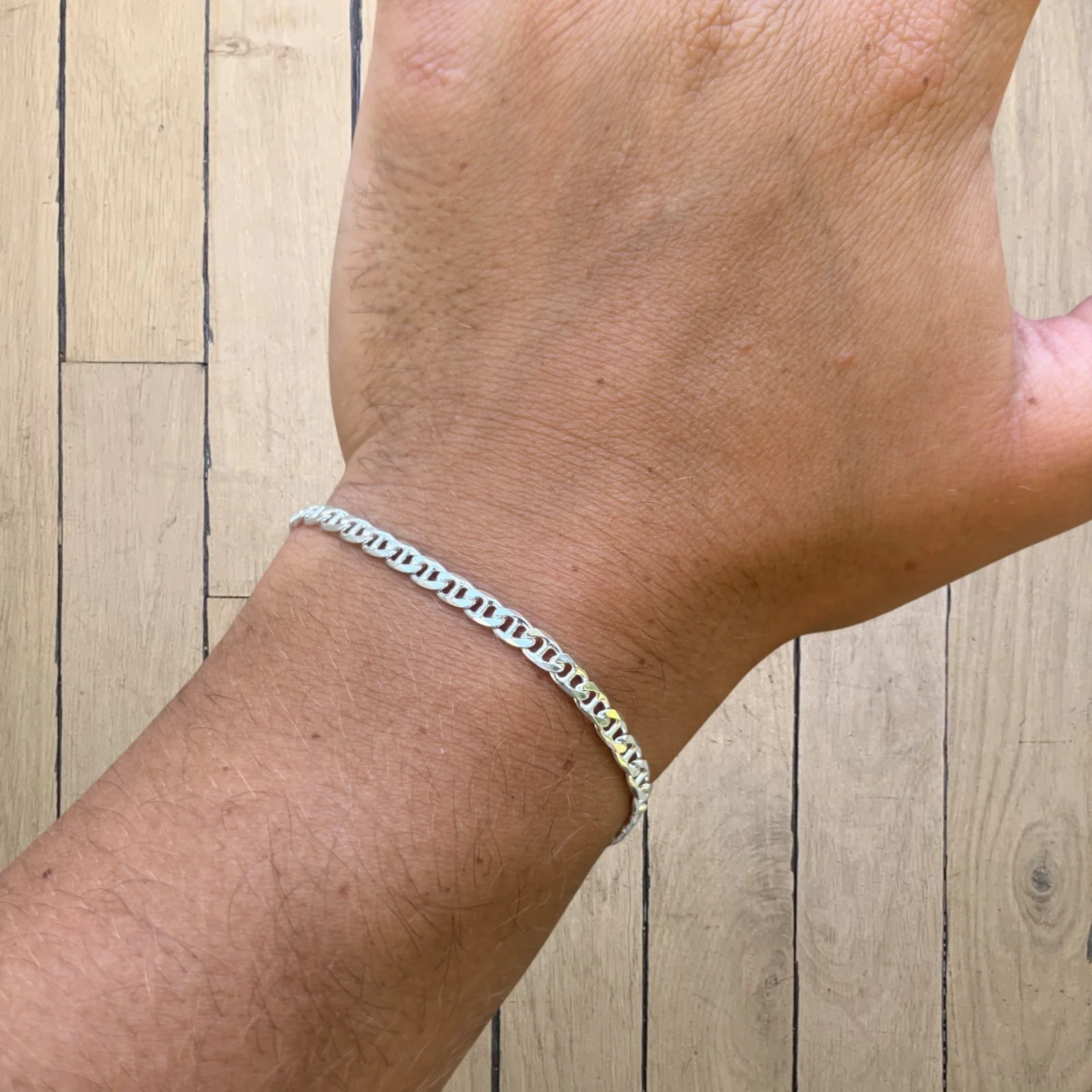 925 Sterling Silver 4mm Mariner Bracelet - Image 8