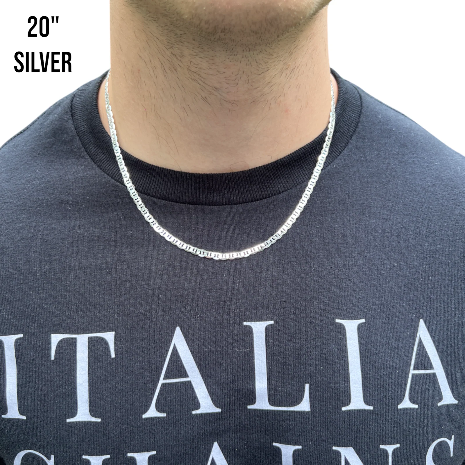 925 Sterling Silver 4mm Mariner Chain Necklace - Image 10