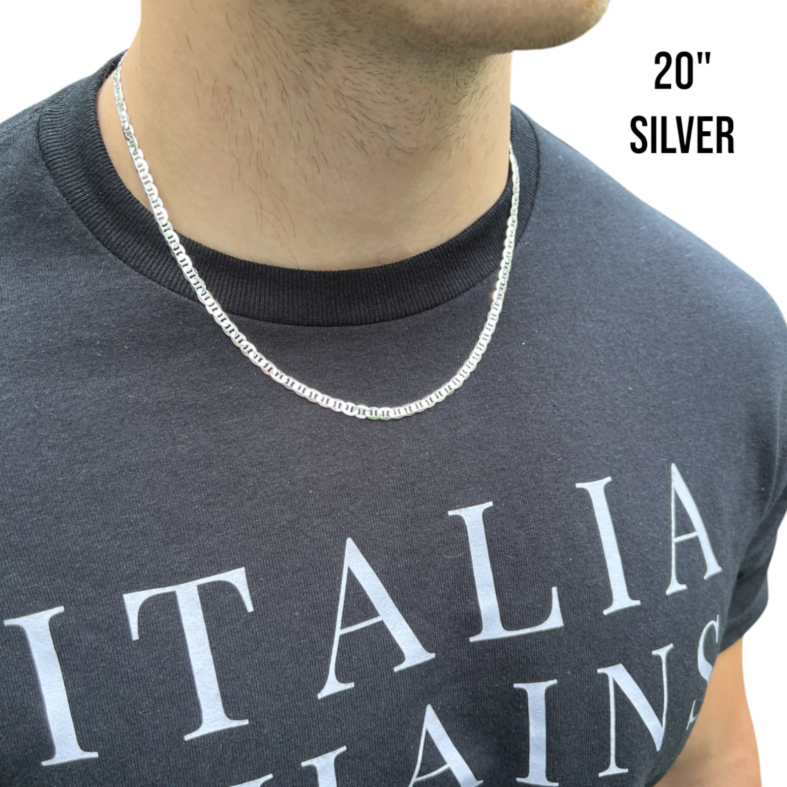 925 Sterling Silver 4mm Mariner Chain Necklace - Image 11
