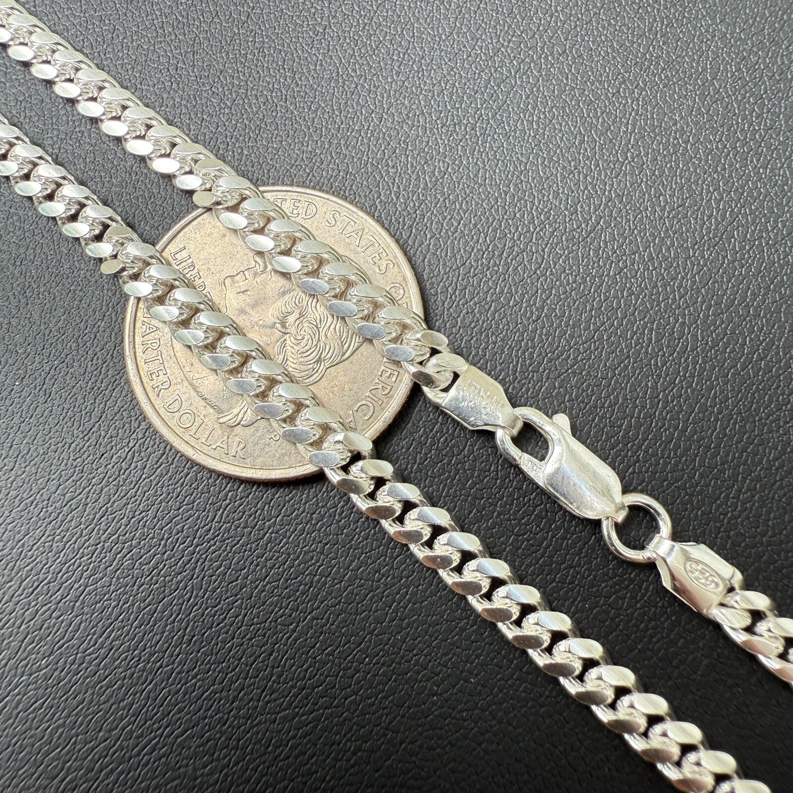 925 Sterling Silver 4mm Miami Cuban Chain Necklace - Image 5