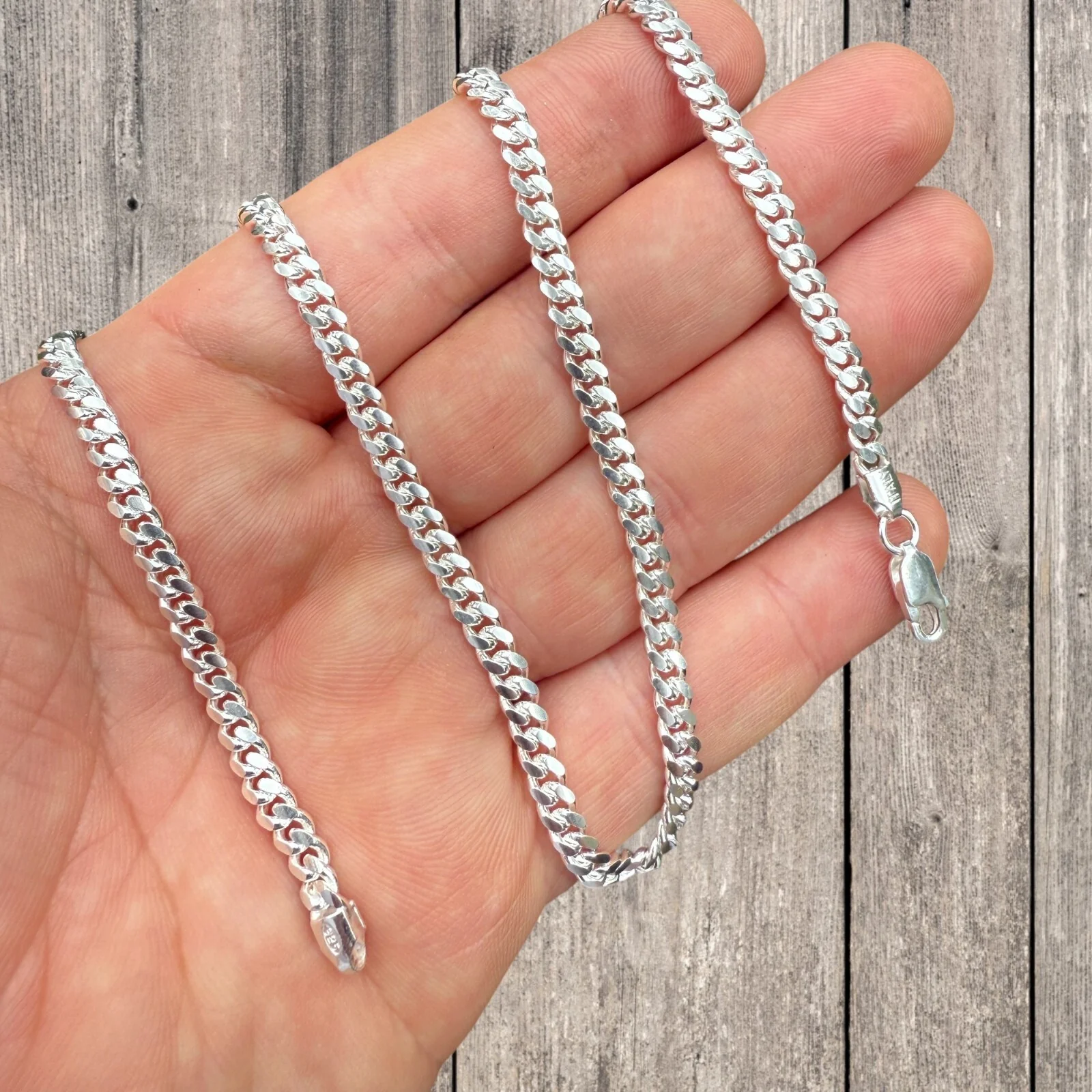 925 Sterling Silver 4mm Miami Cuban Chain Necklace - Image 8