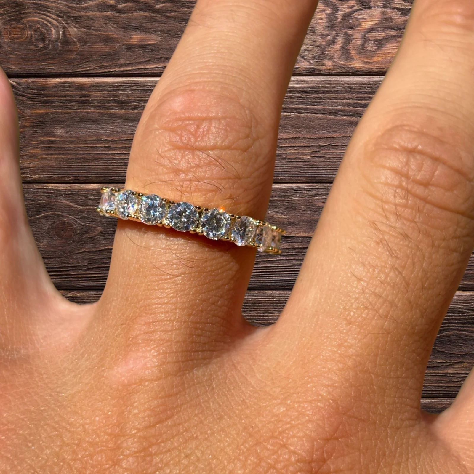 925 Sterling Silver 4mm Moissanite Wedding Band Eternity Ring - Image 12