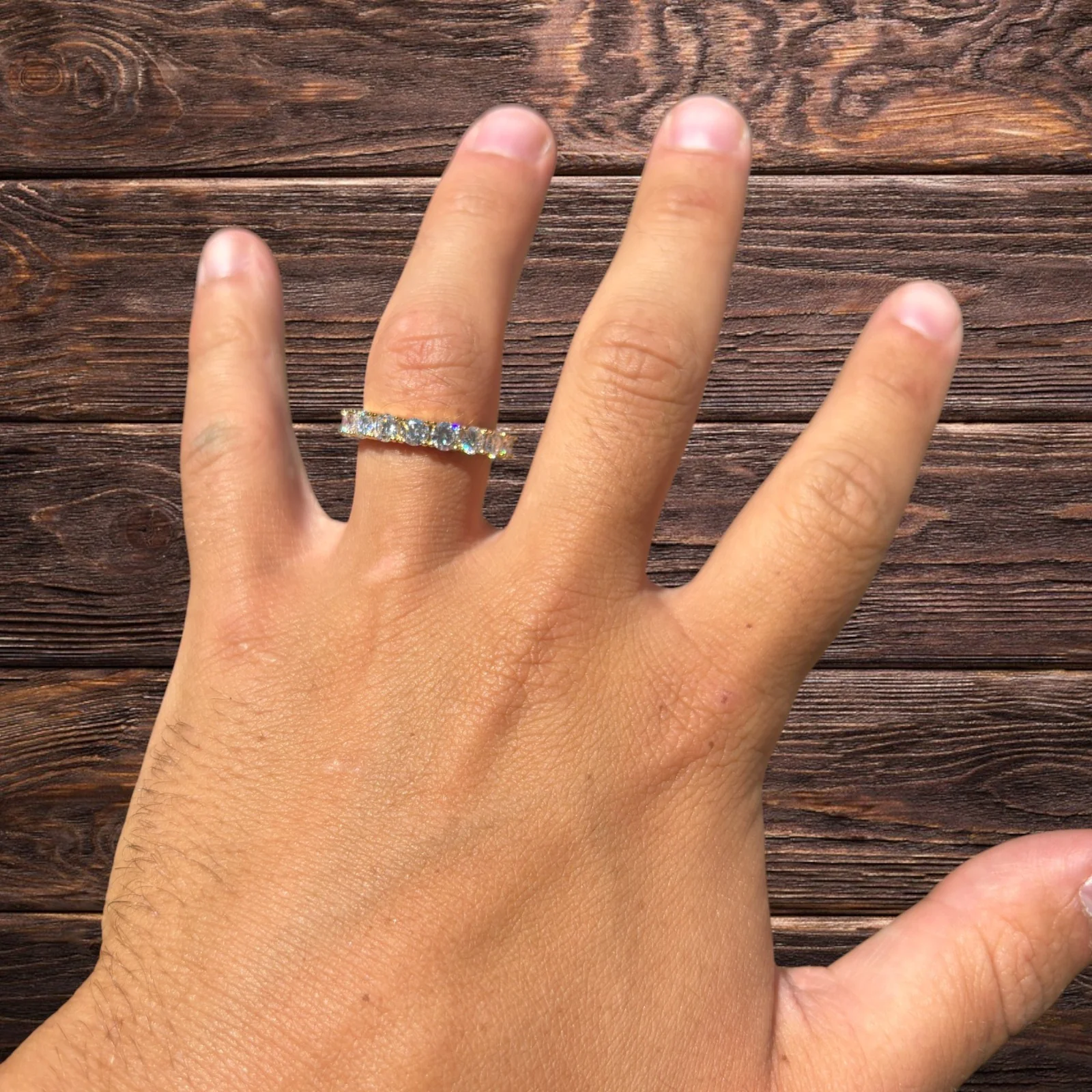 925 Sterling Silver 4mm Moissanite Wedding Band Eternity Ring - Image 13