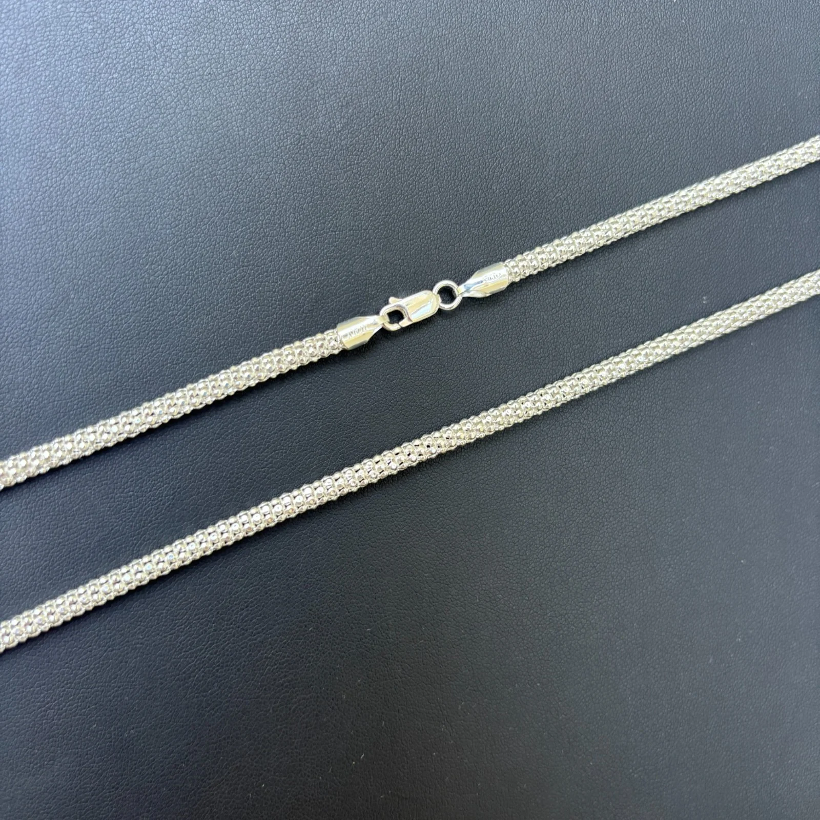 925 Sterling Silver 4mm Popcorn Ice Link Chain Necklace - Image 11