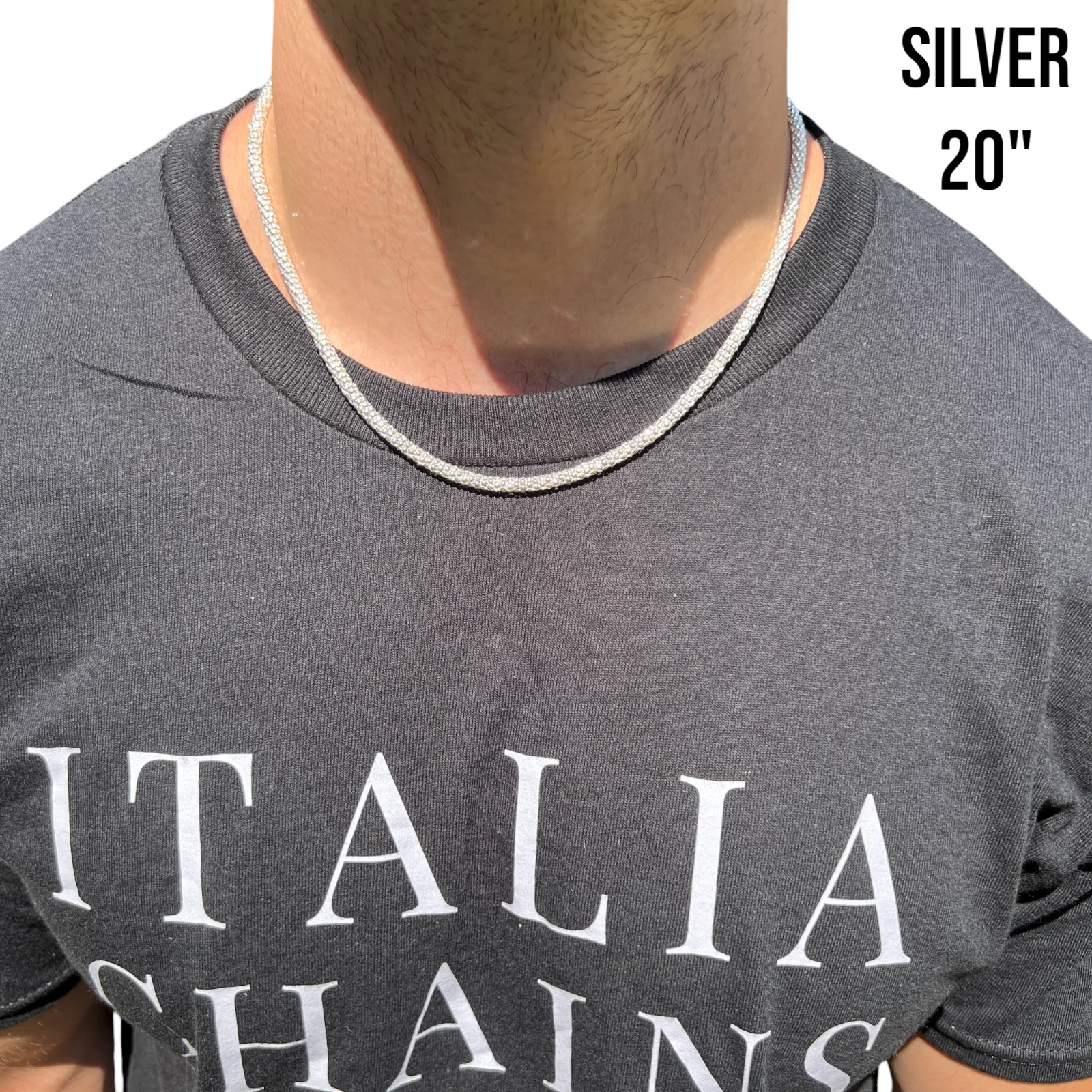 925 Sterling Silver 4mm Popcorn Ice Link Chain Necklace - Image 13