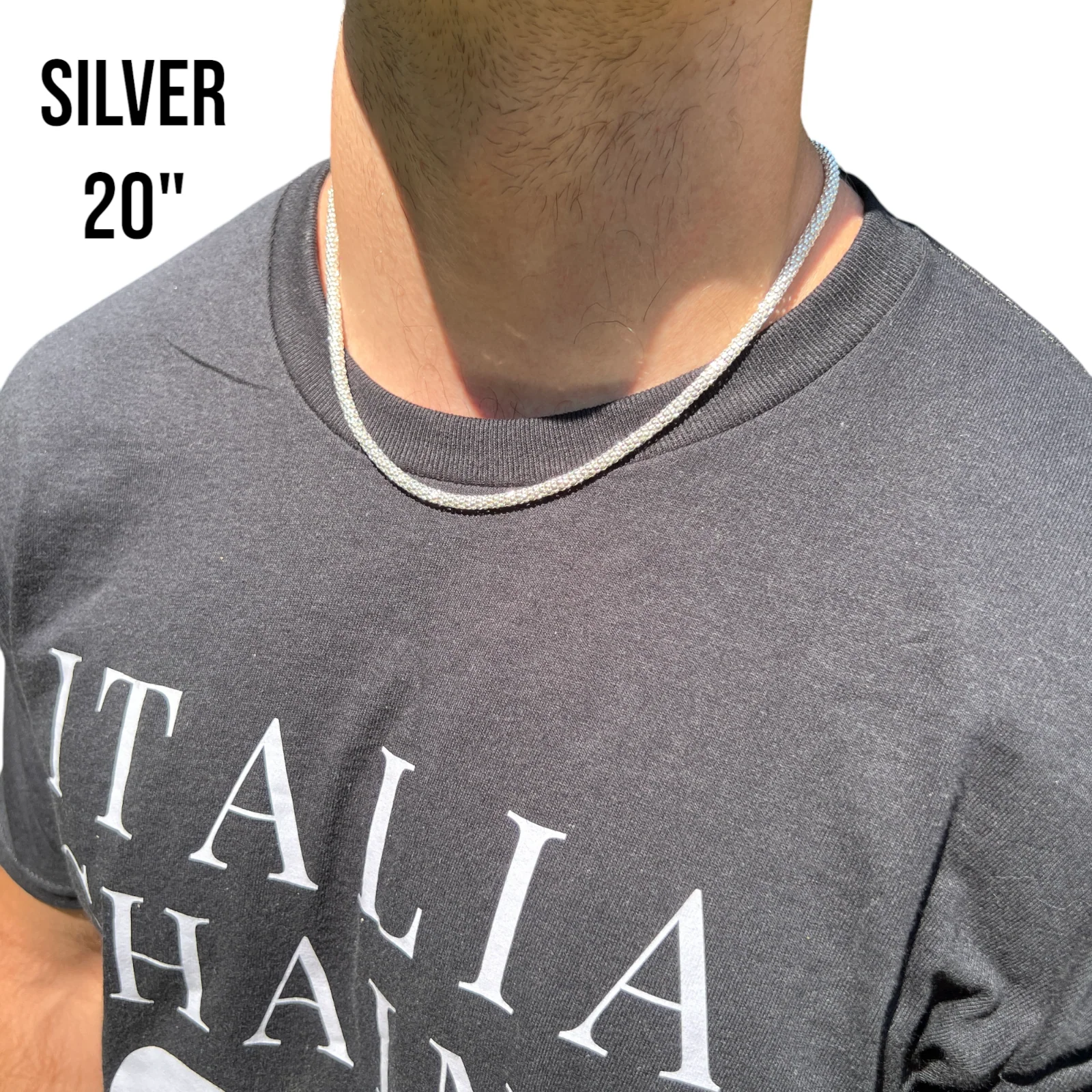 925 Sterling Silver 4mm Popcorn Ice Link Chain Necklace - Image 14