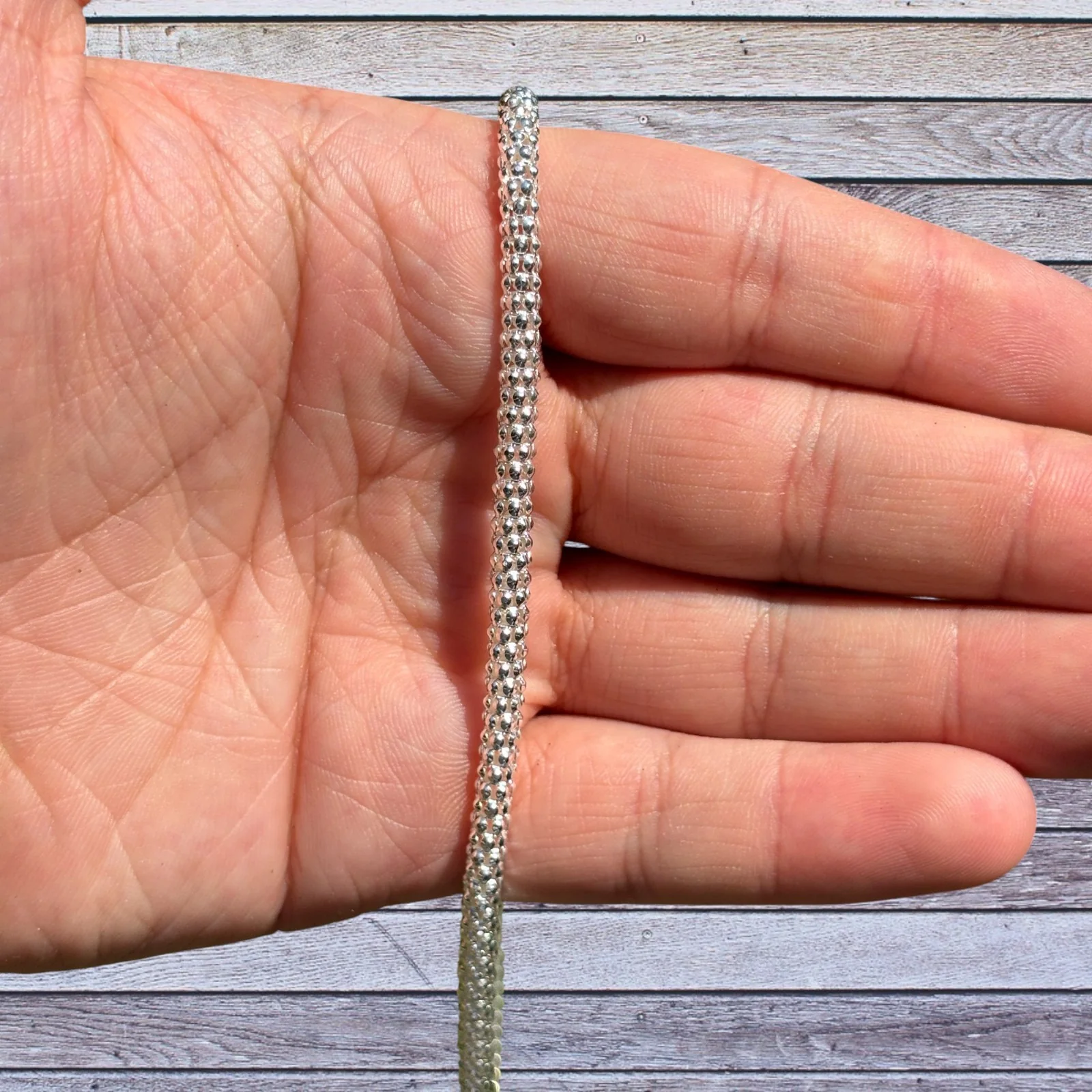 925 Sterling Silver 4mm Popcorn Ice Link Chain Necklace - Image 7