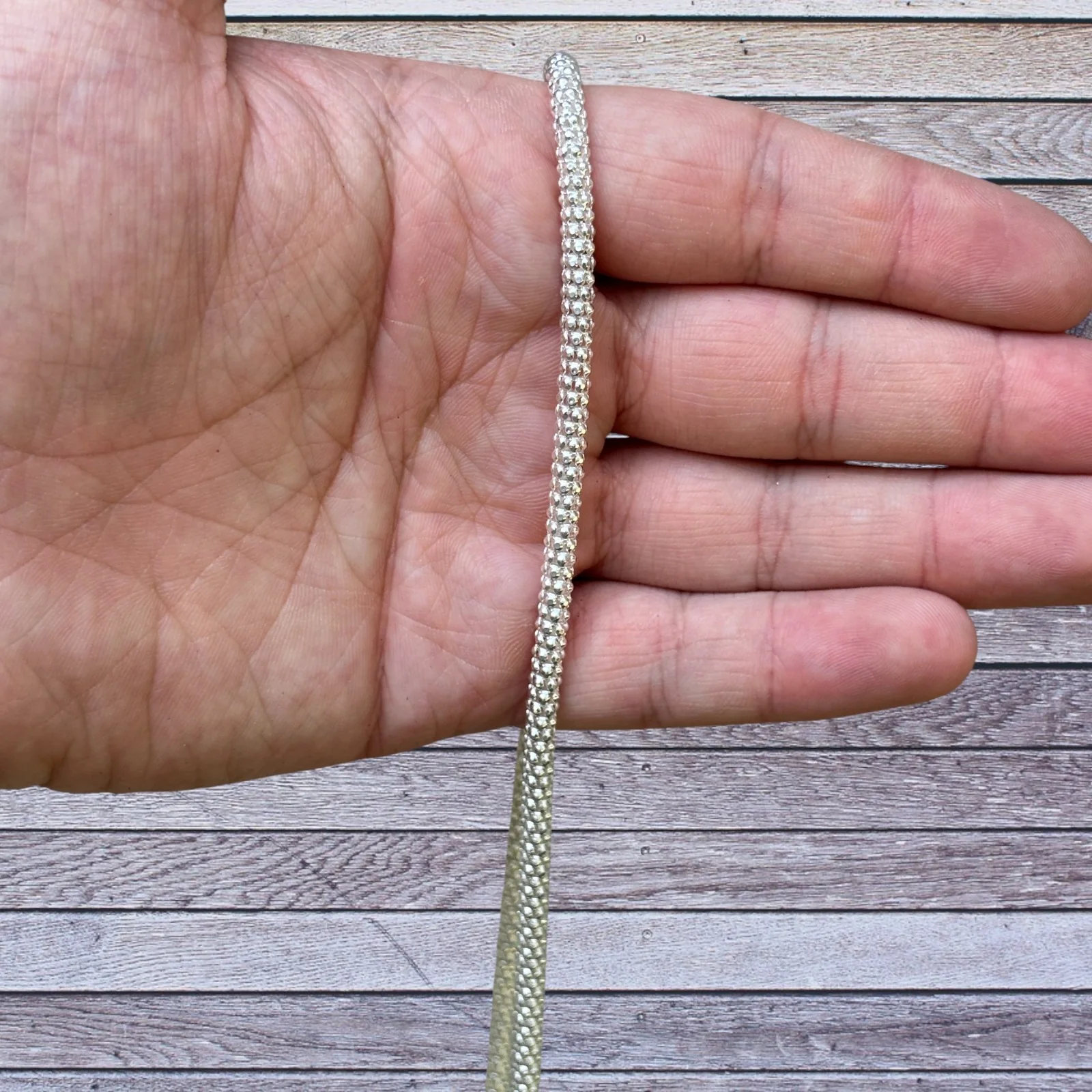 925 Sterling Silver 4mm Popcorn Ice Link Chain Necklace - Image 8