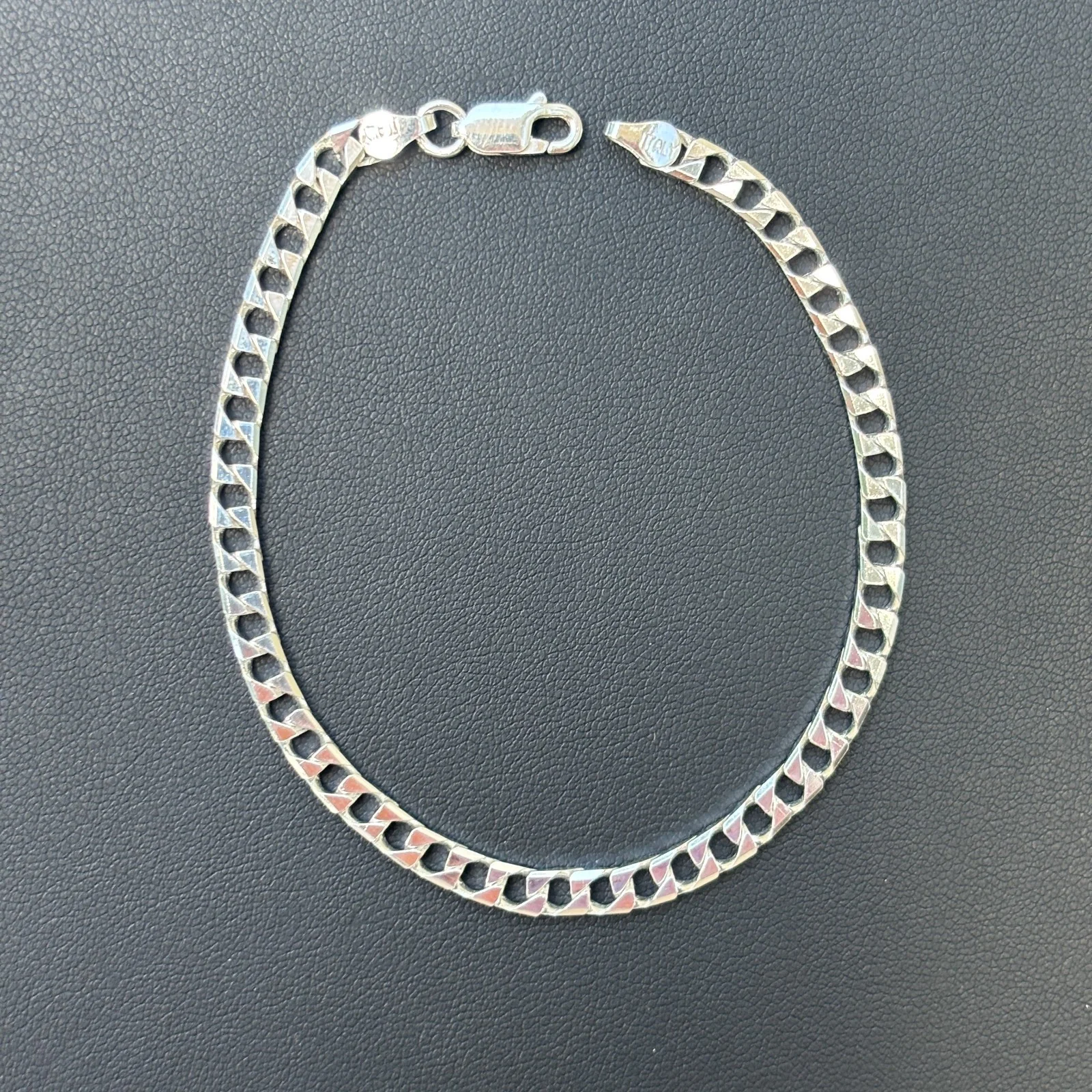 925 Sterling Silver 4mm Square Curb Bracelet - Image 2