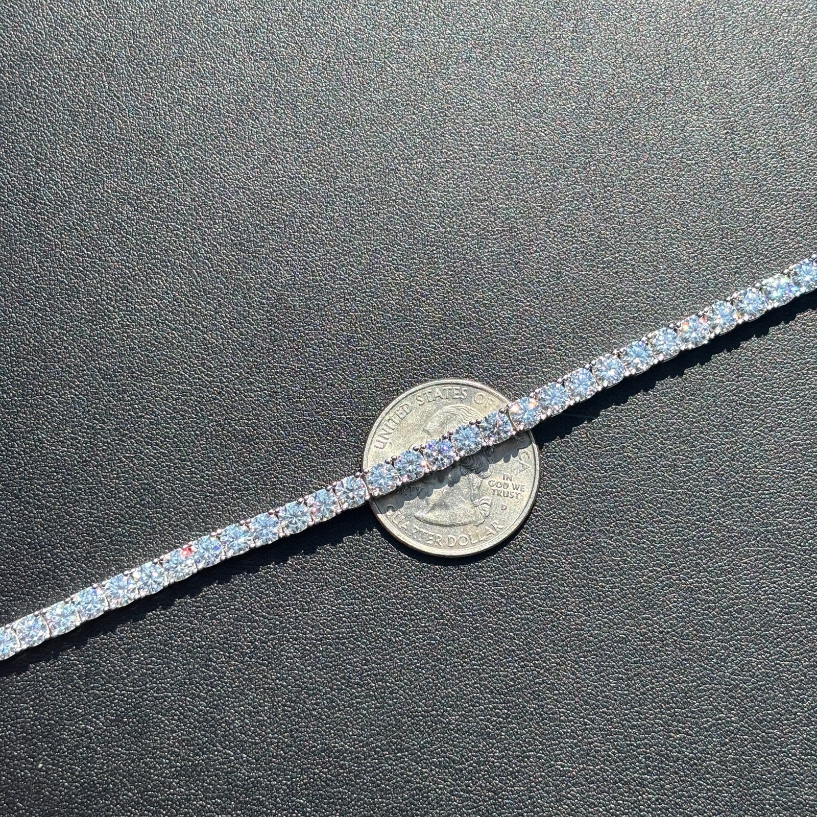 925 Sterling Silver 4mm Tennis Bracelet - CZ Or Moissanite - Image 11