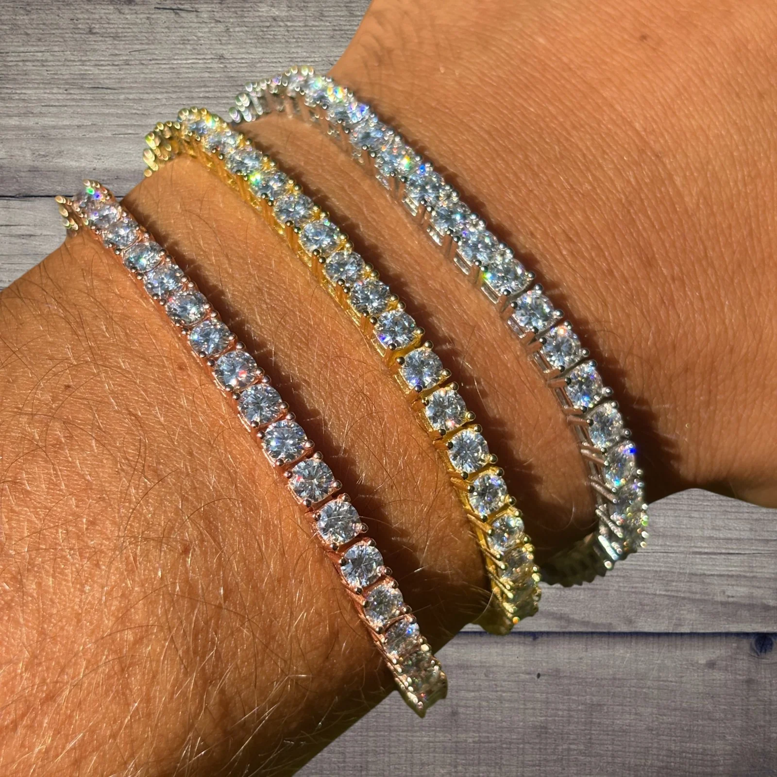 925 Sterling Silver 4mm Tennis Bracelet - CZ Or Moissanite - Image 4