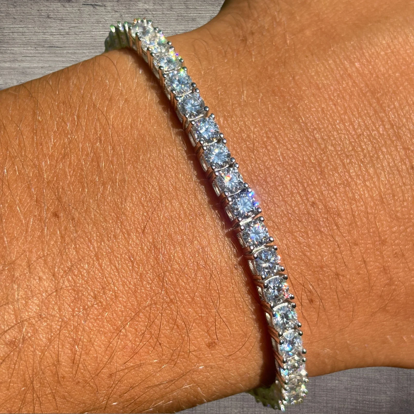 925 Sterling Silver 4mm Tennis Bracelet - CZ Or Moissanite - Image 6