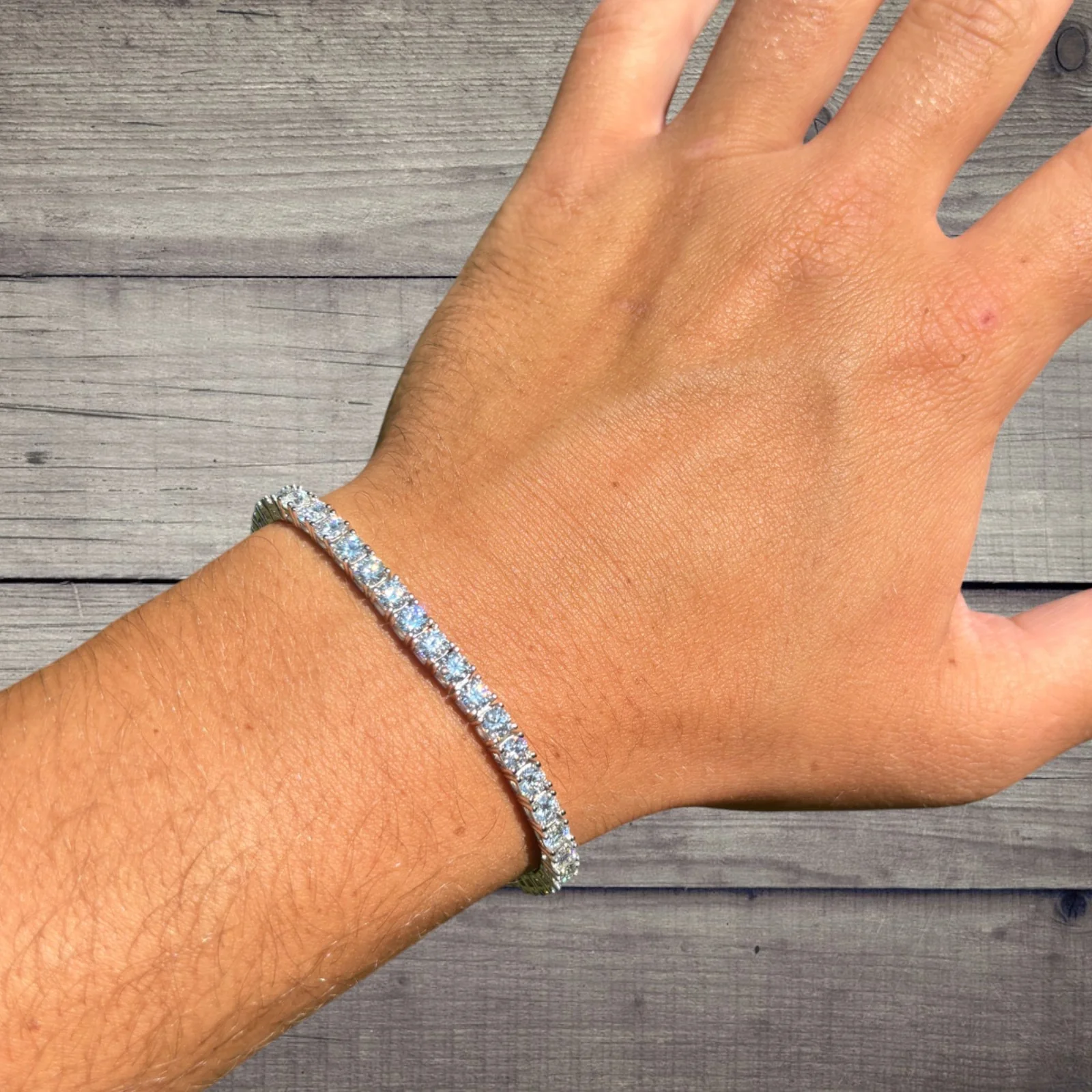 925 Sterling Silver 4mm Tennis Bracelet - CZ Or Moissanite - Image 7