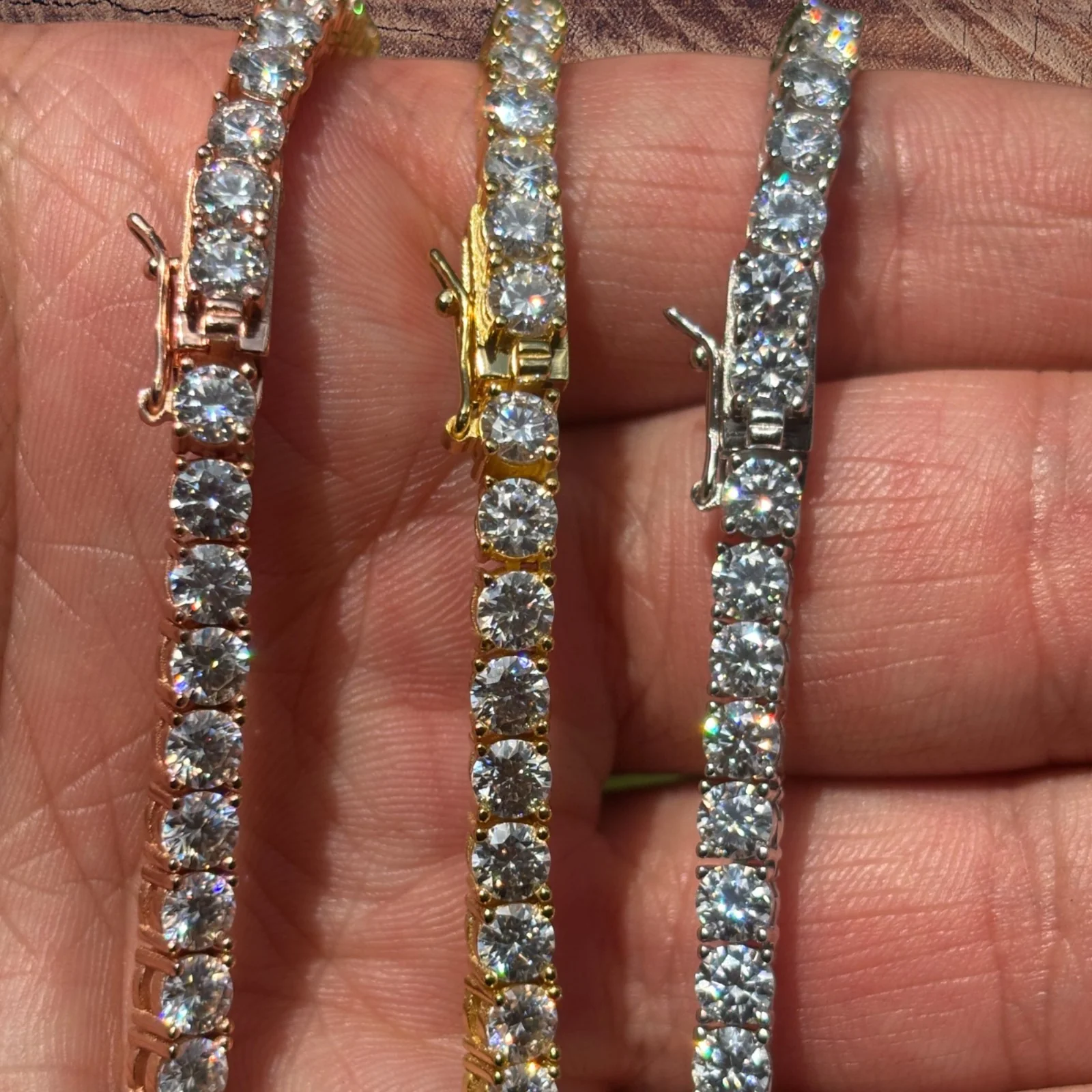 925 Sterling Silver 4mm Tennis Chain Necklace - CZ Or Moissanite - Image 10
