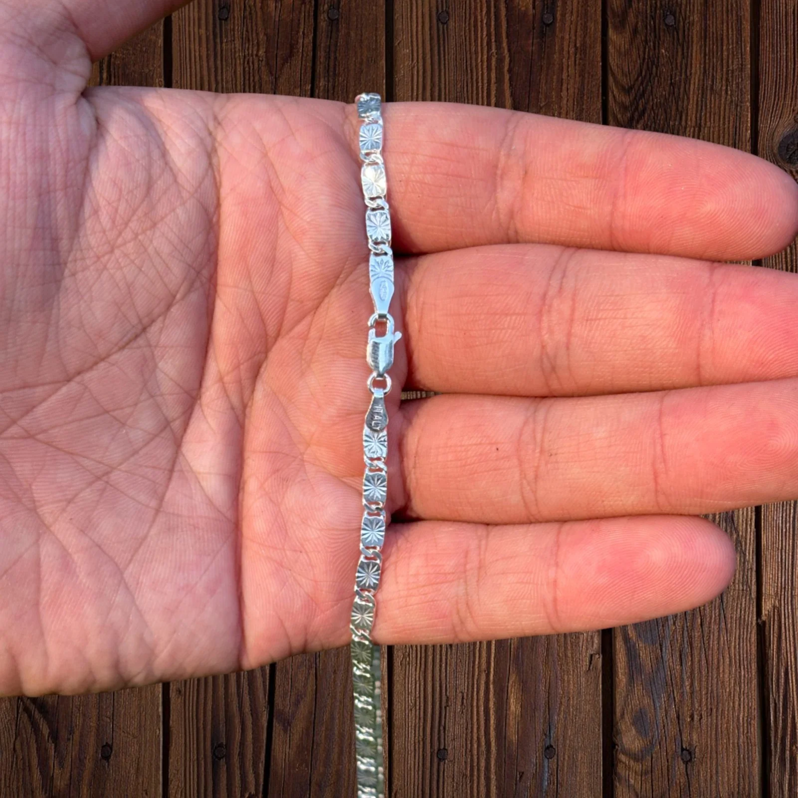 925 Sterling Silver 4mm Valentino Chain Necklace - Image 3