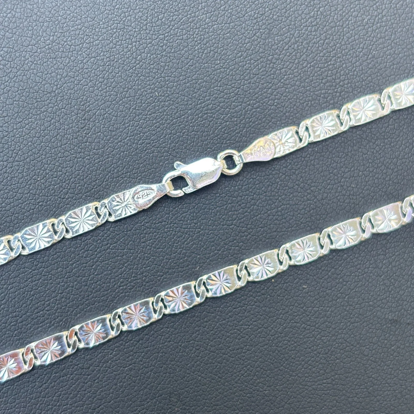 925 Sterling Silver 4mm Valentino Chain Necklace - Image 7