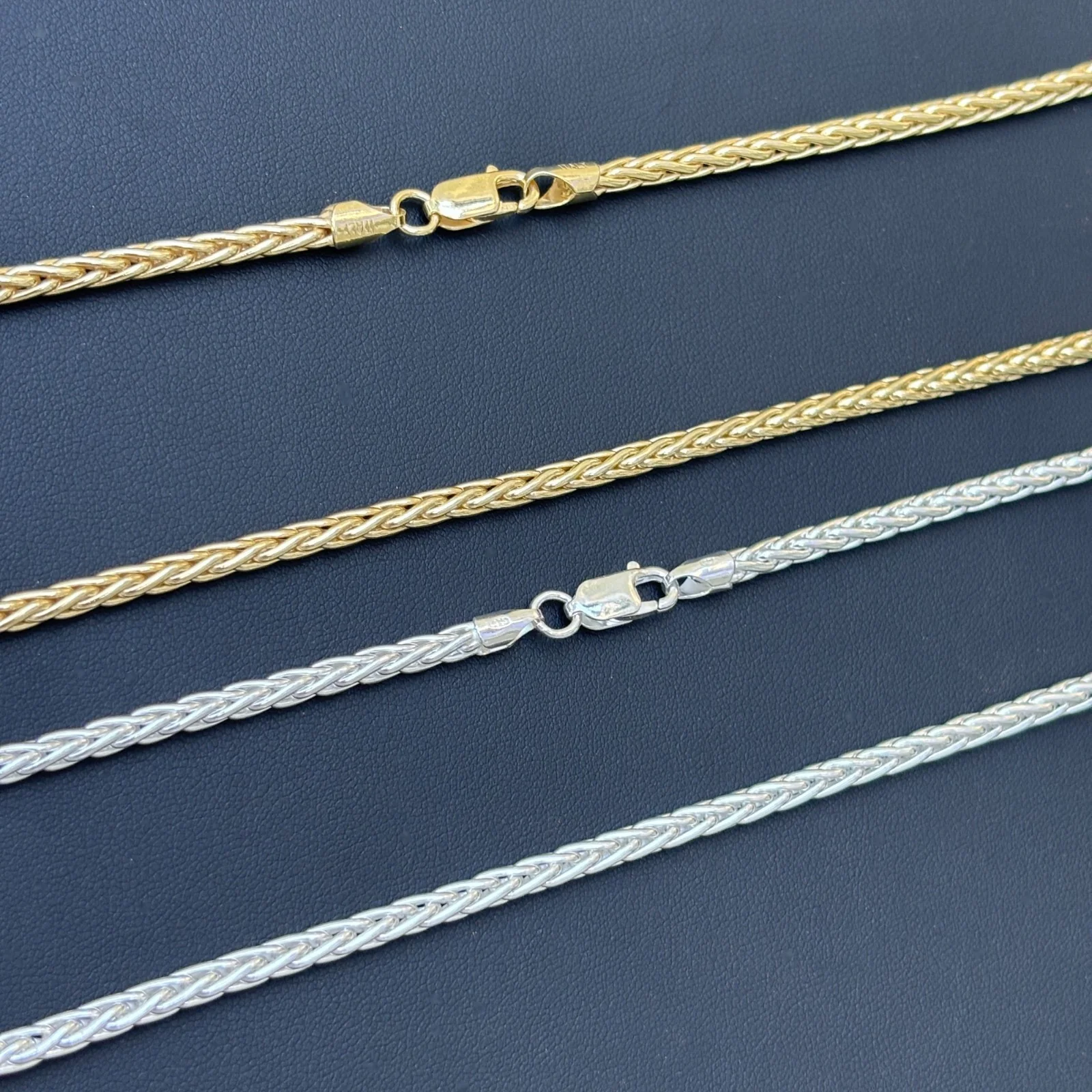 925 Sterling Silver 4mm Wheat Chain Necklace - Image 3