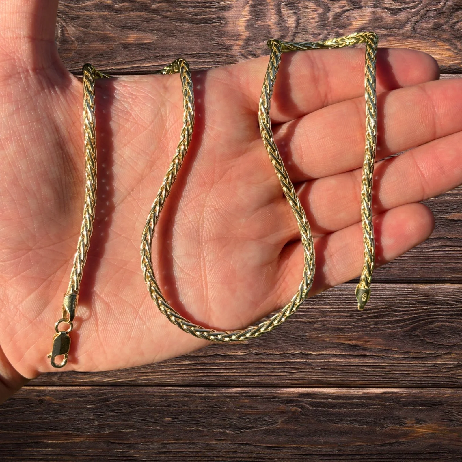 925 Sterling Silver 4mm Wheat Chain Necklace - Image 6