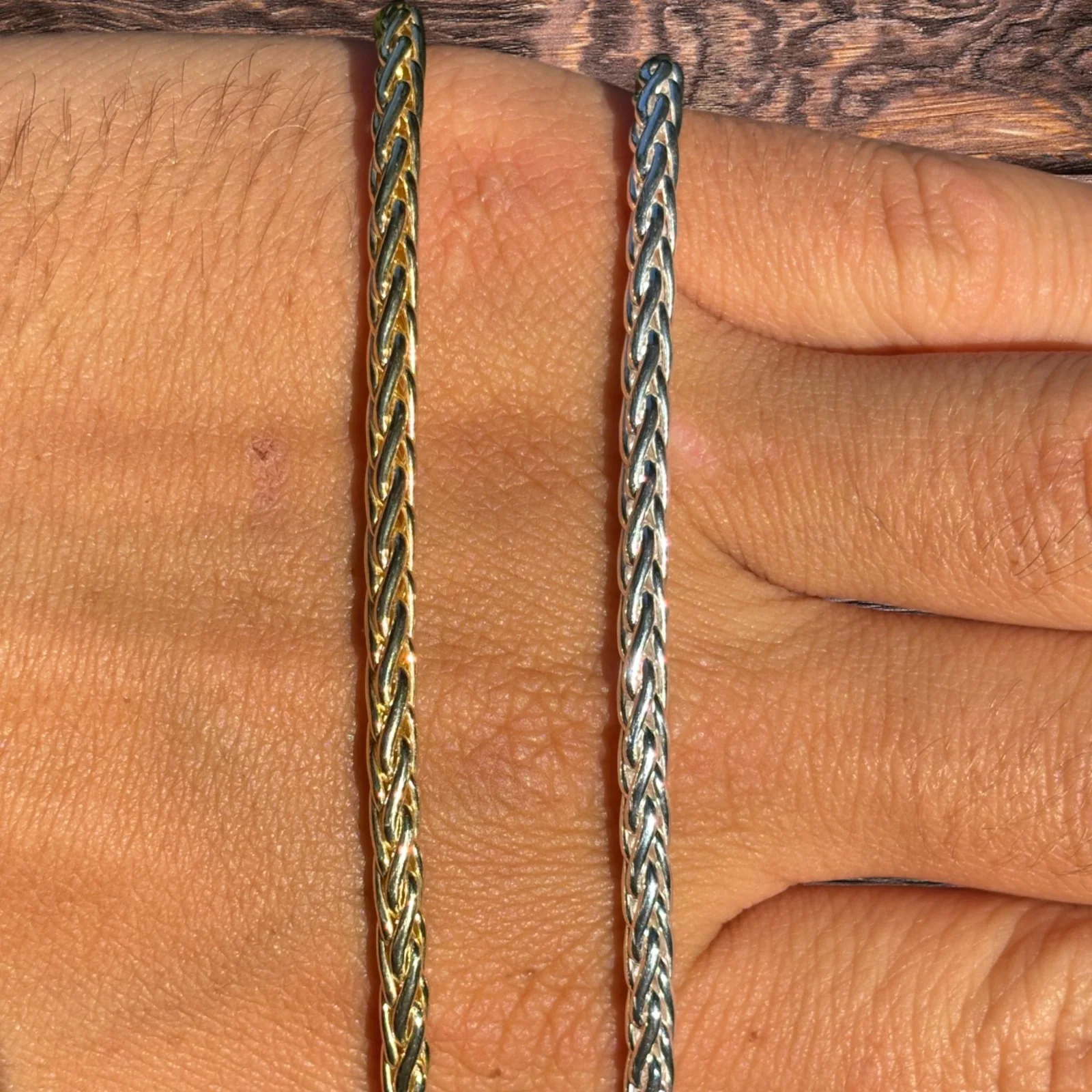 925 Sterling Silver 4mm Wheat Chain Necklace - Image 7