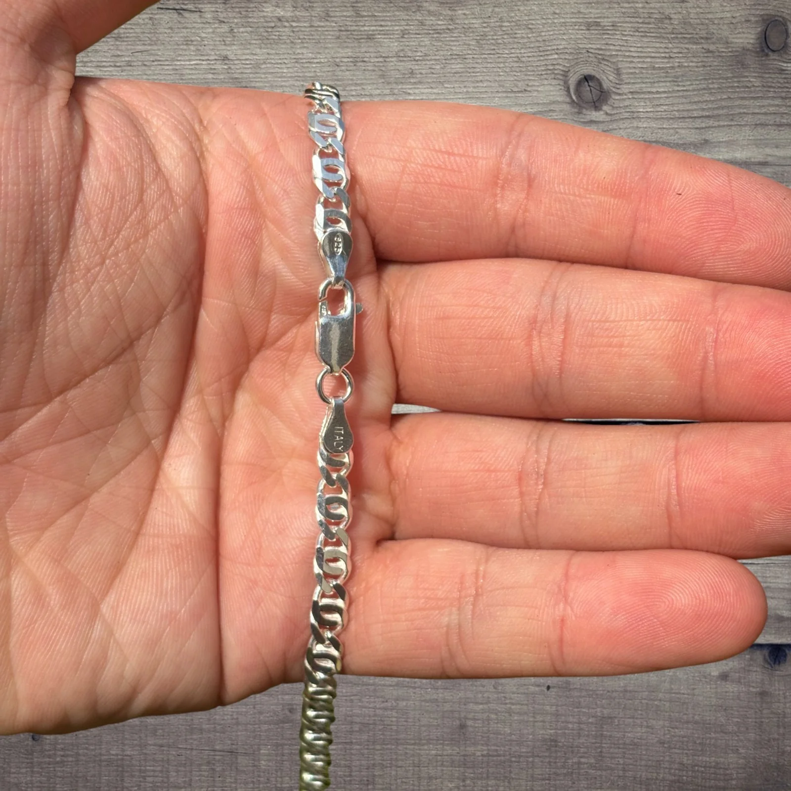 925 Sterling Silver 5.5mm Tiger Eye Chain Necklace - Image 5