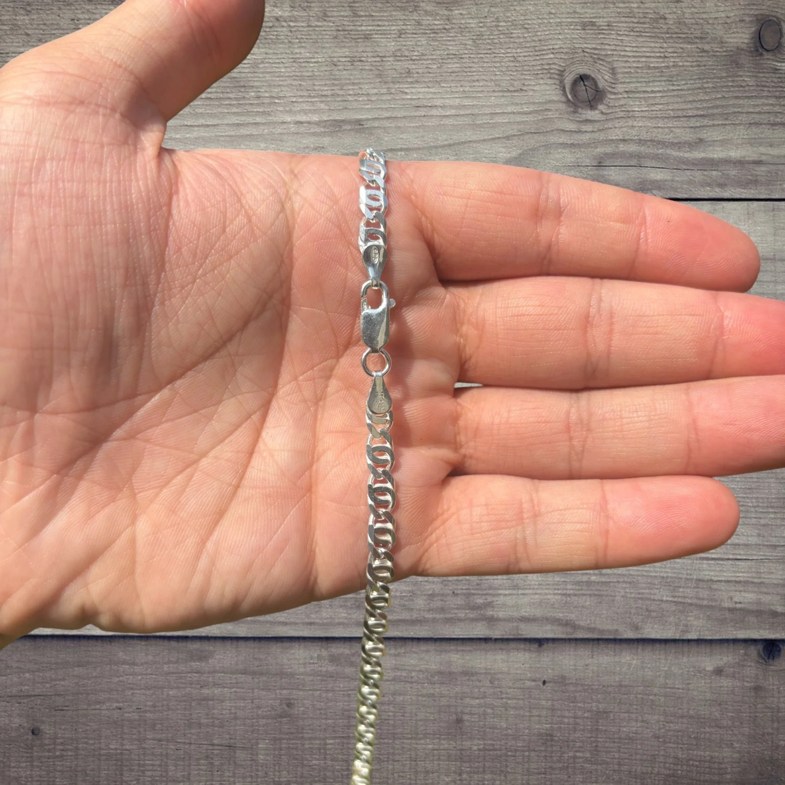 925 Sterling Silver 5.5mm Tiger Eye Chain Necklace - Image 6