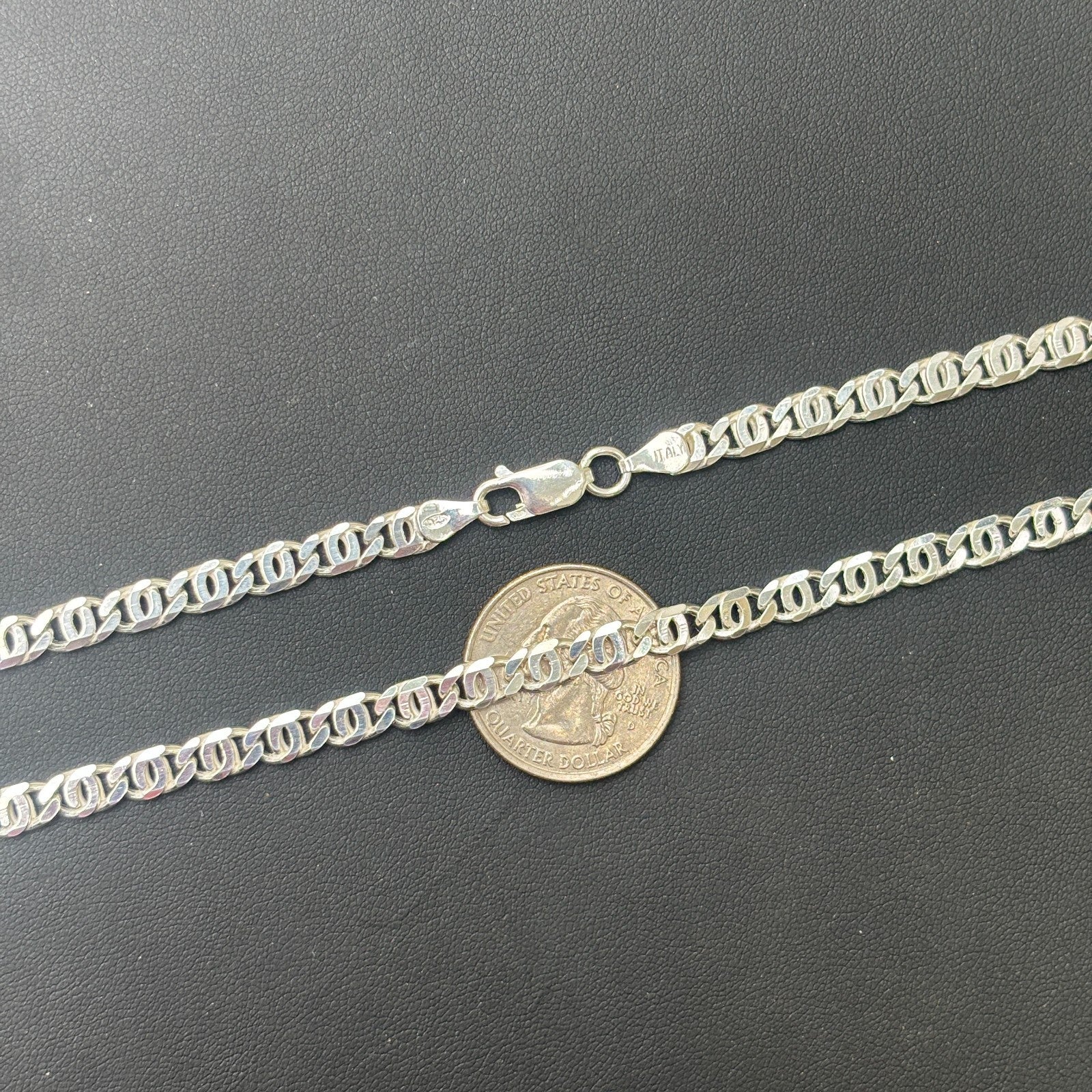 925 Sterling Silver 5.5mm Tiger Eye Chain Necklace - Image 8