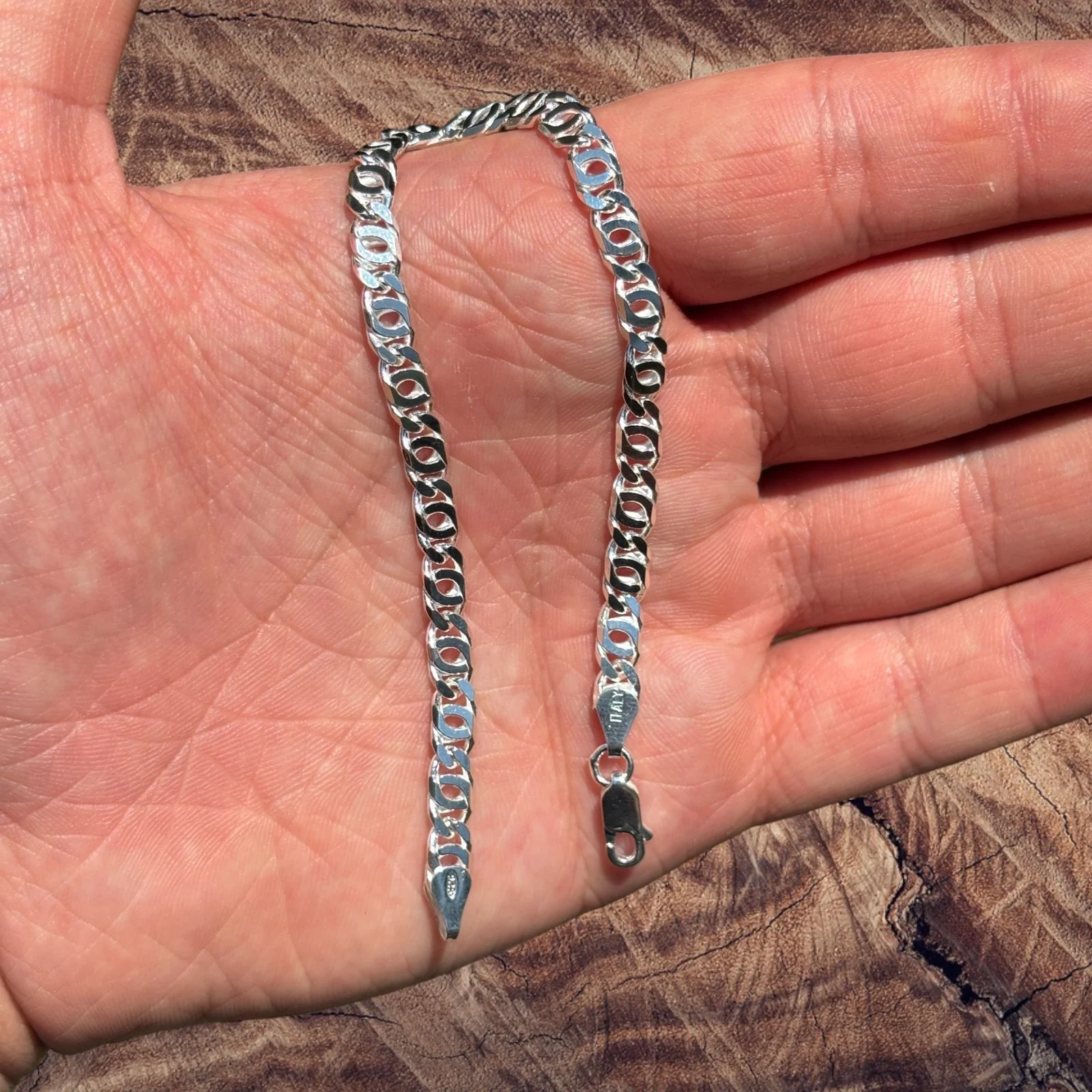 925 Sterling Silver 5.5mm Tiger Eye Bracelet - Image 3