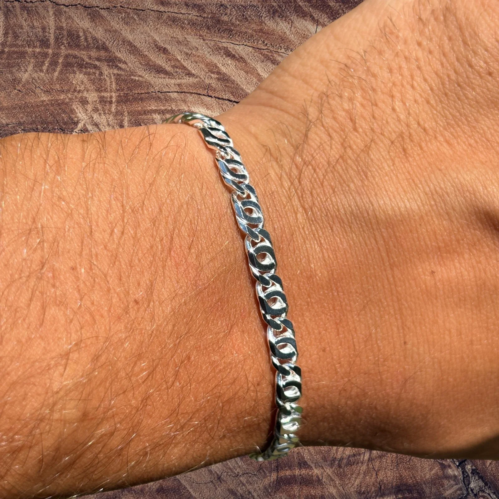 925 Sterling Silver 5.5mm Tiger Eye Bracelet - Image 4