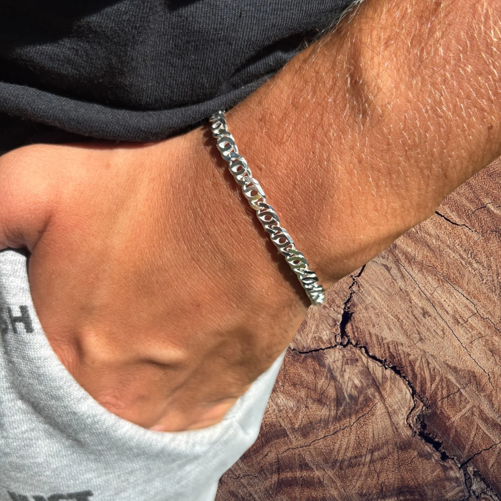 925 Sterling Silver 5.5mm Tiger Eye Bracelet - Image 7