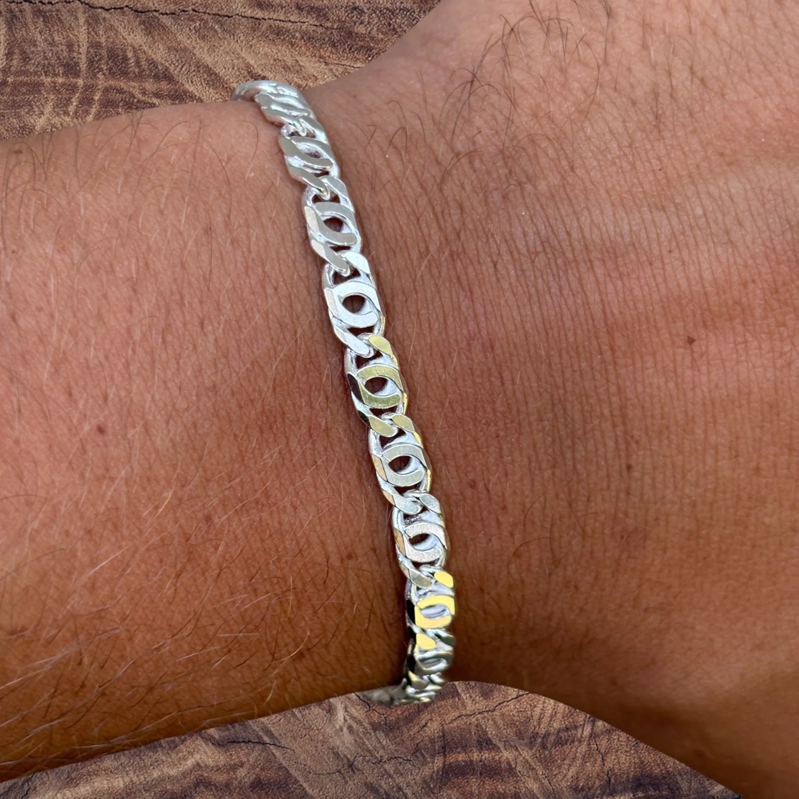 925 Sterling Silver 5.5mm Tiger Eye Bracelet - Image 8