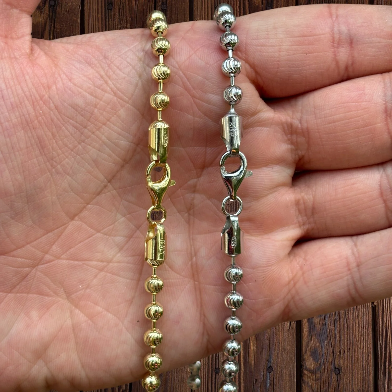 925 Sterling Silver 5mm Bead Chain Necklace - Image 6