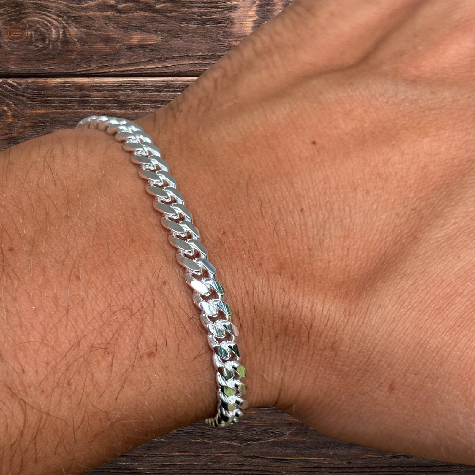 925 Sterling Silver 5mm Miami Cuban W. Box Clasp Bracelet - Image 10