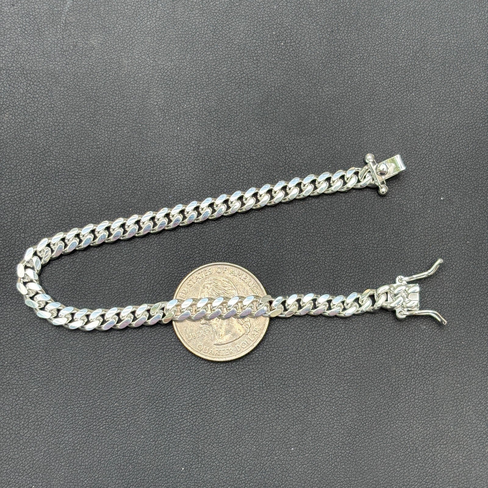 925 Sterling Silver 5mm Miami Cuban W. Box Clasp Bracelet - Image 13
