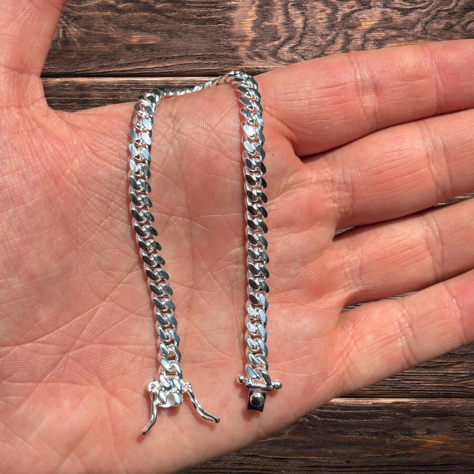 925 Sterling Silver 5mm Miami Cuban W. Box Clasp Bracelet - Image 5