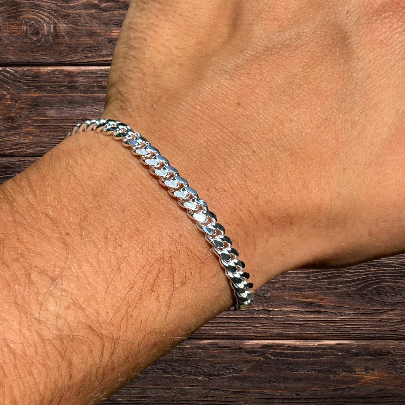 925 Sterling Silver 5mm Miami Cuban W. Box Clasp Bracelet - Image 6