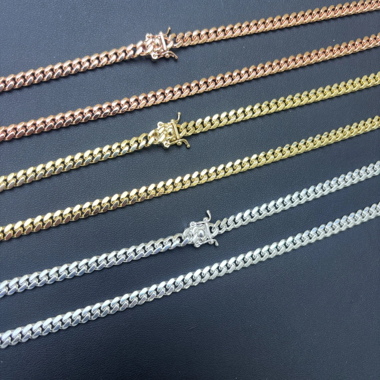 925 Sterling Silver 5mm Miami Cuban W. Box Clasp Chain Necklace - Image 11