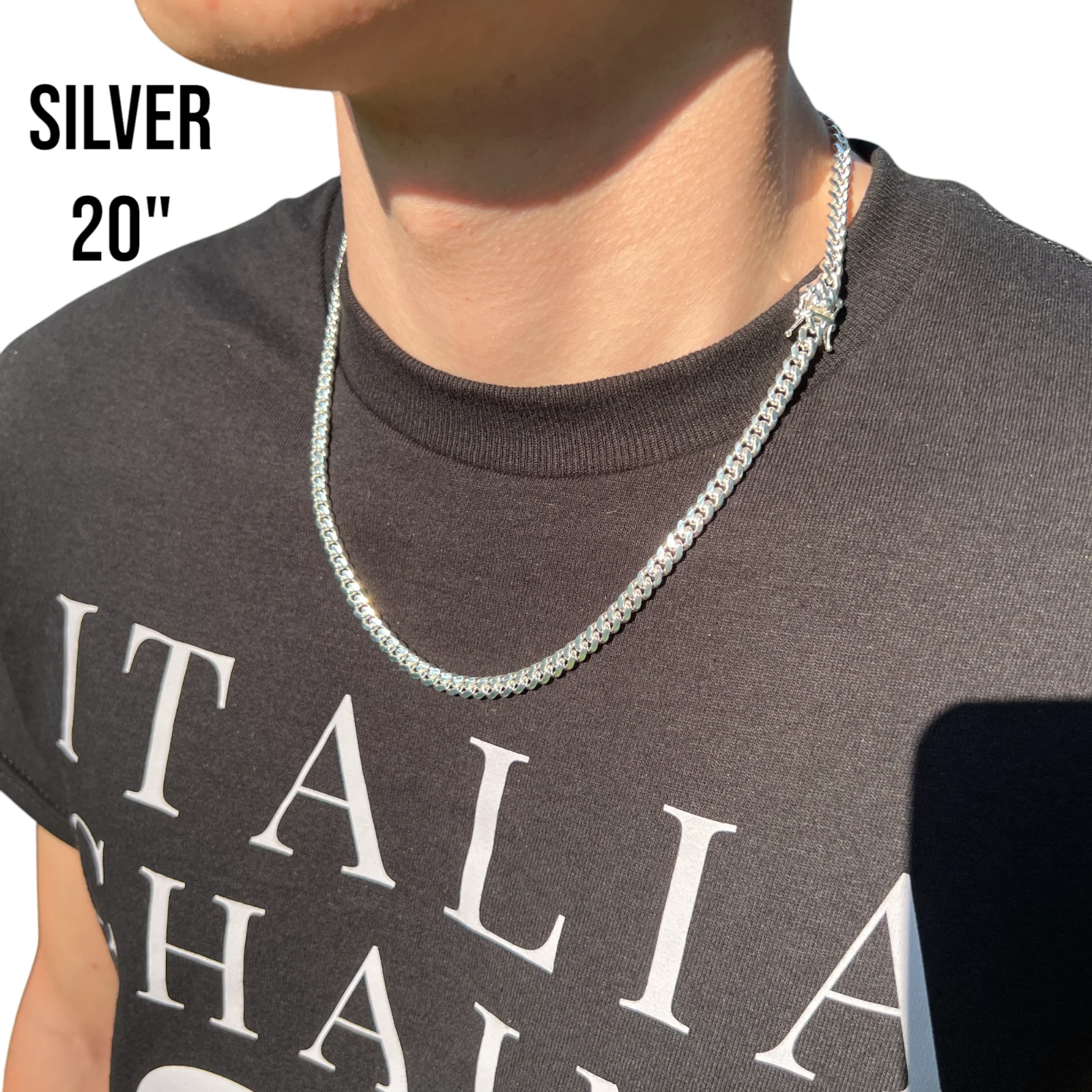 925 Sterling Silver 5mm Miami Cuban W. Box Clasp Chain Necklace - Image 14